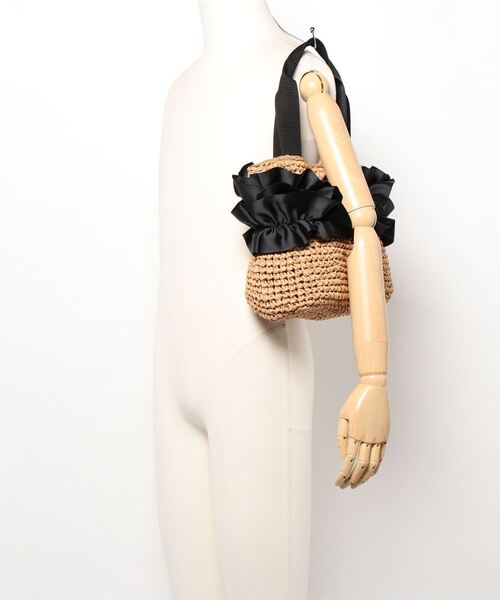 INTERPLANET（インタープラネット）の「フリルかごバッグ（かごバッグ・レディース・グレー/ブラウン・フリー）」の5枚目の写真