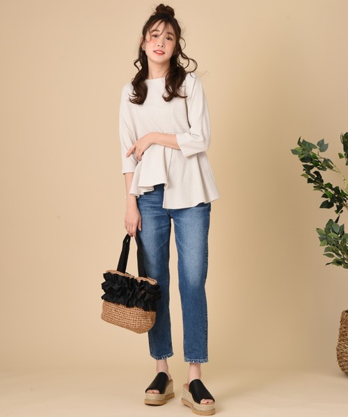 INTERPLANET（インタープラネット）の「フリルかごバッグ（かごバッグ・レディース・グレー/ブラウン・フリー）」の9枚目の写真