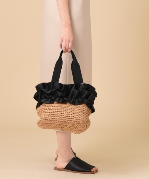INTERPLANET（インタープラネット）の「フリルかごバッグ（かごバッグ・レディース・グレー/ブラウン・フリー）」の12枚目の写真