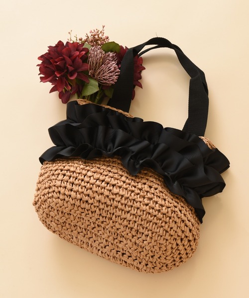 INTERPLANET（インタープラネット）の「フリルかごバッグ（かごバッグ・レディース・グレー/ブラウン・フリー）」の14枚目の写真