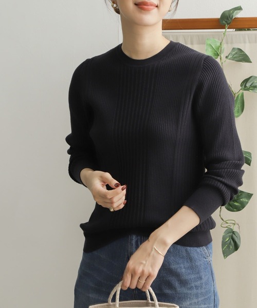 新品♥Rirandture黒ニット Rirandture（リランドチュール）の「裾フレアリブニットワンピース