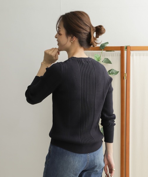 URBAN RESEARCH DOORS - megriランダムリブクルーネックニット URBAN RESEARCH DOORS ニット ランダムリブクルーネックニット