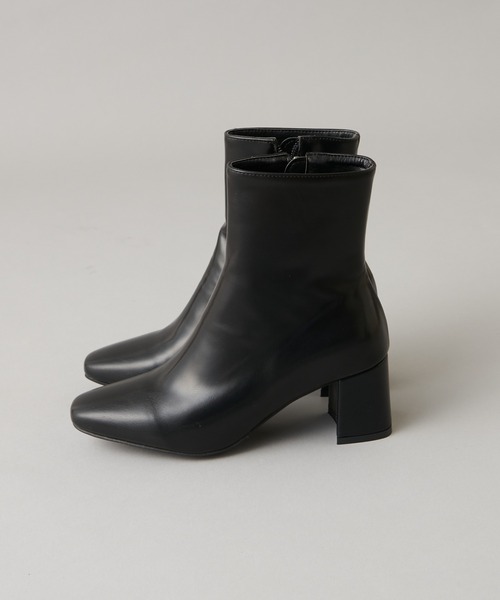 CIAOPANIC(チャオパニック)の「スクエアトゥスリムショートブーツ(ブーツ・レディース・ライトベージュ/ブラック・38/37/36)」の7枚目の写真