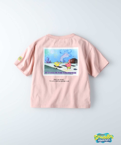 Right-on(ライトオン)の「プリントTシャツ(スポンジ・ボブ)(Tシャツ/カットソー・キッズ・ベージュ/ピンク/ブラック/ライム/オフホワイト/サックスブルー・105/120/140/155/130)」の6枚目の写真