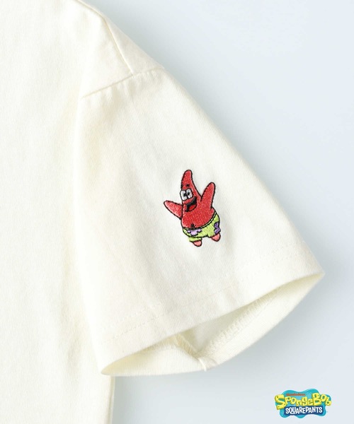 Right-on(ライトオン)の「プリントTシャツ(スポンジ・ボブ)(Tシャツ/カットソー・キッズ・ベージュ/ピンク/ブラック/ライム/オフホワイト/サックスブルー・105/120/140/155/130)」の8枚目の写真