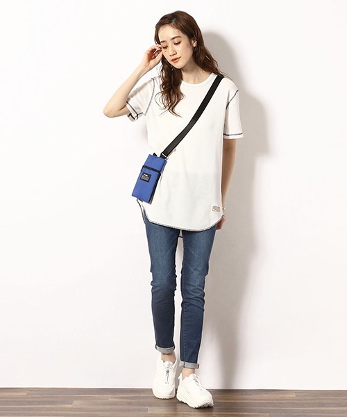 Purple&Yellow（パープルアンドイエロー）の「ワッフル　ラウンドTシャツ（Tシャツ/カットソー・メンズ・ネイビー/ブラック/ホワイト・LARGE/SMALL/MEDIUM）」の5枚目の写真