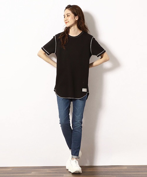 Purple&Yellow（パープルアンドイエロー）の「ワッフル　ラウンドTシャツ（Tシャツ/カットソー・メンズ・ネイビー/ブラック/ホワイト・LARGE/SMALL/MEDIUM）」の6枚目の写真