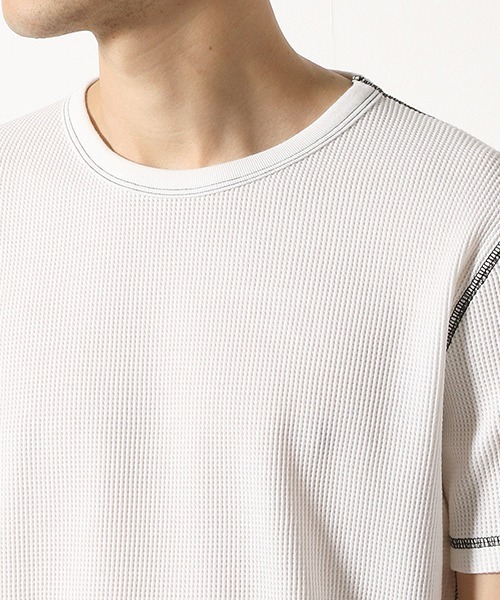 Purple&Yellow（パープルアンドイエロー）の「ワッフル　ラウンドTシャツ（Tシャツ/カットソー・メンズ・ネイビー/ブラック/ホワイト・LARGE/SMALL/MEDIUM）」の15枚目の写真