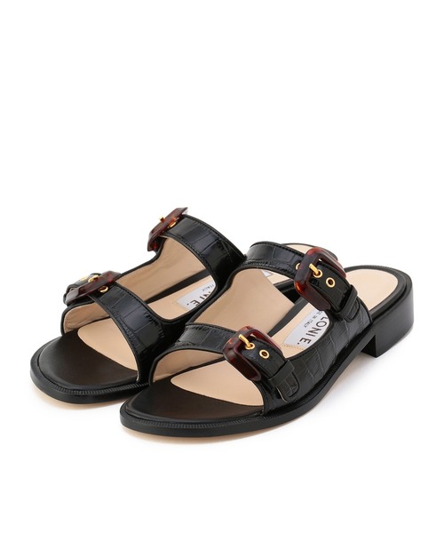 NEBULONI E（ネブローニ）の「NEBULONIE / ダブルベルトフラットサンダル《ESTNATION EXCLUSIVE》（サンダル・レディース・ブラック・35/38/36/37）」の2枚目の写真