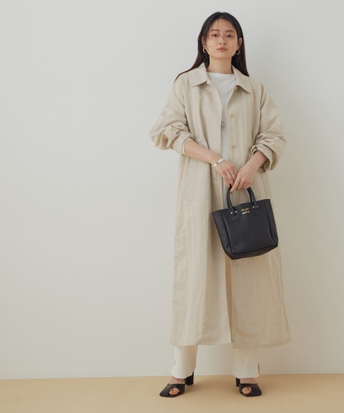 ADAM ET ROPE'(アダムエロペ)の「ウエストギャザーナイロンコート(ダウンジャケット/コート・レディース・グレー/カーキ・FREE)」の15枚目の写真