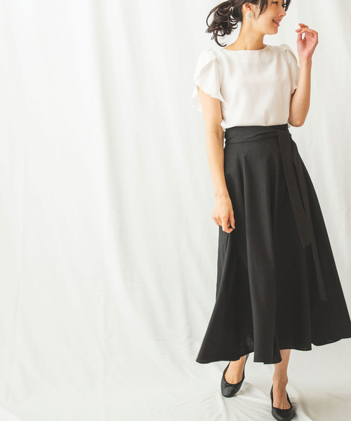 NARACAMICIE（ナラカミーチェ）の「袖フレアーストライプジョーゼットブラウス（シャツ/ブラウス・レディース・ホワイト/ブラック・SMALL/MEDIUM/LARGE/XX-LARGE）」の22枚目の写真