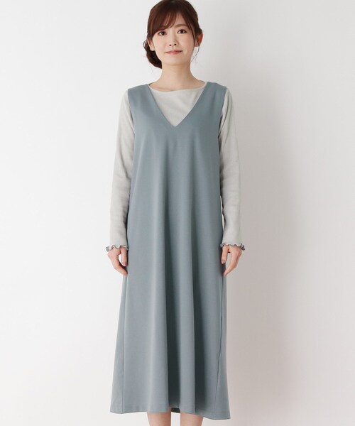 pink adobe（ピンクアドベ）の「◆【M-3L/SET】プルオーバー付き ジャンパースカート（スカート・レディース・チャコールグレー/カーキ/ライトベージュ/ピンク系・44/40/38/42）」の13枚目の写真