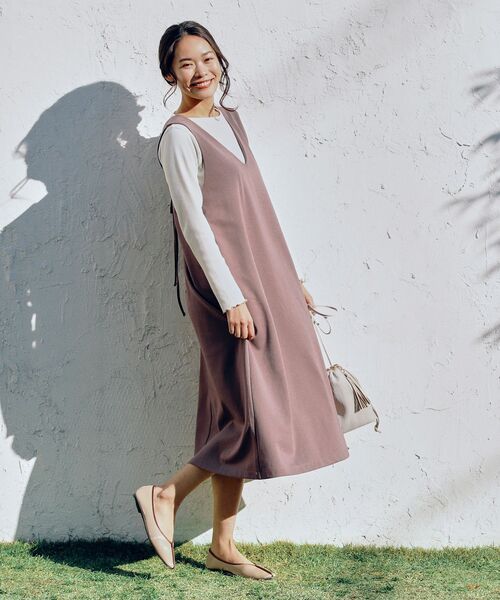 pink adobe（ピンクアドベ）の「◆【M-3L/SET】プルオーバー付き ジャンパースカート（スカート・レディース・チャコールグレー/カーキ/ライトベージュ/ピンク系・44/40/38/42）」の15枚目の写真