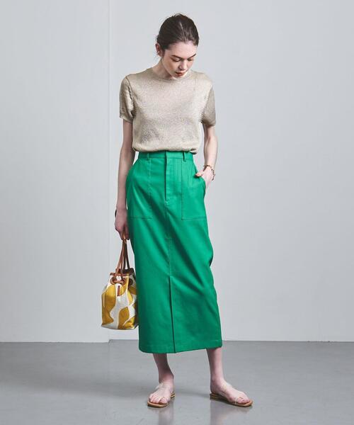 UNITED ARROWS（ユナイテッドアローズ）の「UBC P ラメ ショートスリーブ ニット†◆（ニット/セーター・レディース・ゴールド/ライトピンク・FREE）」の14枚目の写真