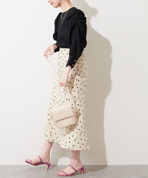 natural couture(ナチュラルクチュール)の「【WEB限定カラー有り】春めきパワショルブラウス(シャツ/ブラウス・レディース・その他2/オフホワイト/ミント/その他1/ブラック・FREE)」の19枚目の写真