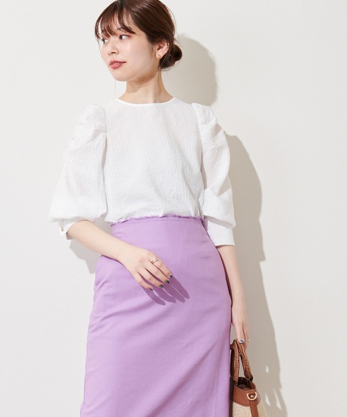 natural couture(ナチュラルクチュール)の「【WEB限定カラー有り】春めきパワショルブラウス(シャツ/ブラウス・レディース・その他2/オフホワイト/ミント/その他1/ブラック・FREE)」の22枚目の写真