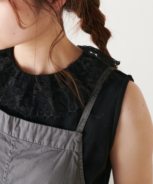 PUAL CE CIN（ピュアルセシン）の「襟レースノースリーブ（Tシャツ/カットソー・レディース・ブラック/ホワイト・FREE）」の22枚目の写真