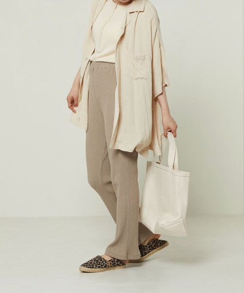 FREAK'S STORE（フリークスストア）の「スラブリブパンツ（その他パンツ・レディース・ブラック/ピンク/ベージュ/イエロー・ﾌﾘ-）」の2枚目の写真