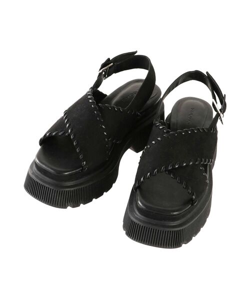 EMODA（エモダ）の「クロスステッチサンダル（サンダル・レディース・ブラック/ブラウン・MEDIUM/LARGE/SMALL）」の18枚目の写真