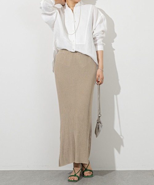 Whim Gazette（ウィムガゼット）の「コットンリネンリブスカート