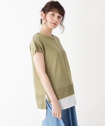 pink adobe | ◆【M-LL】【洗える】シャツテイル ニットプルオーバー(ニット/セーター)