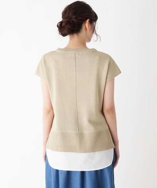 pink adobe（ピンクアドベ）の「◆【M-LL】【洗える】シャツテイル ニットプルオーバー（ニット/セーター・レディース・ライトブルー/カーキ/オレンジ/ライトベージュ・40/38/42）」の11枚目の写真