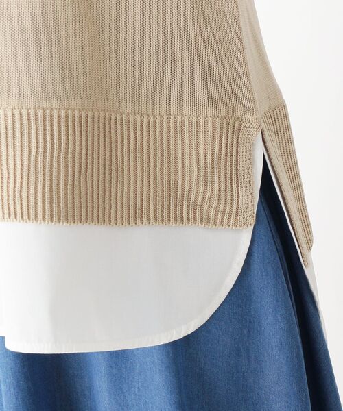 pink adobe（ピンクアドベ）の「◆【M-LL】【洗える】シャツテイル ニットプルオーバー（ニット/セーター・レディース・ライトブルー/カーキ/オレンジ/ライトベージュ・40/38/42）」の12枚目の写真