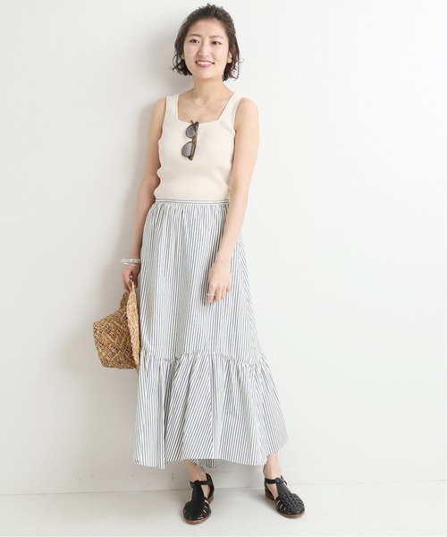 IENA(イエナ)の「RIB ニットキャミ◆(ニット/セーター・レディース・アイボリー/ネイビー/ピンク系その他・FREE)」の4枚目の写真