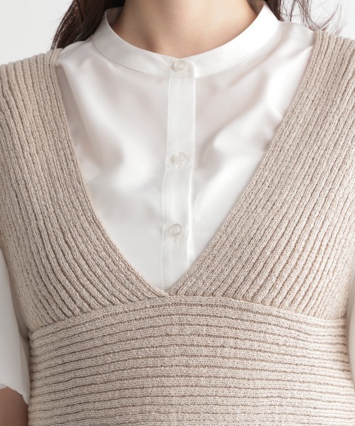 Andemiu（アンデミュウ）の「【セットアイテム】ニットビスチェツキシャツワンピース950462（チュニック・レディース・ブラック/ベージュ/ブラウン・FREE）」の18枚目の写真