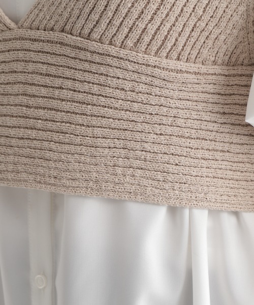 Andemiu（アンデミュウ）の「【セットアイテム】ニットビスチェツキシャツワンピース950462（チュニック・レディース・ブラック/ベージュ/ブラウン・FREE）」の20枚目の写真