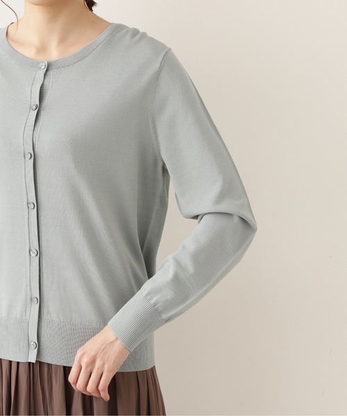 NATURAL BEAUTY BASIC（ナチュラルビューティーベーシック）の「[UVカット]レーヨンナイロンンライト１６Ｇカーディガン/0171275600（カーディガン/ボレロ・レディース・ブラック/ブラウン/オフホワイト/ライトグリーン・MEDIUM）」の8枚目の写真