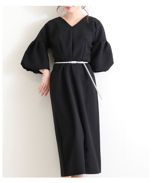 Sawa a la mode(サワアラモード)の「レディなタック入りボリューム袖ブラックワンピース(ワンピース・レディース・ブラック・FREE)」の18枚目の写真