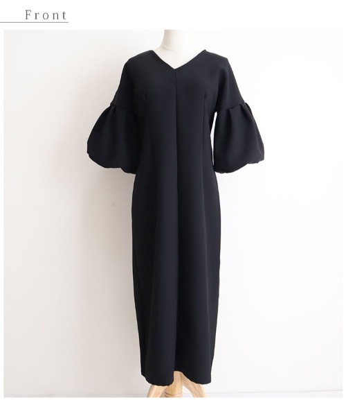 Sawa a la mode(サワアラモード)の「レディなタック入りボリューム袖ブラックワンピース(ワンピース・レディース・ブラック・FREE)」の8枚目の写真