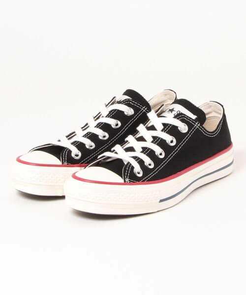 CONVERSE(コンバース)の「CONVERSE コンバース CANVAS ALL STAR J OX(キャンバスオールスターJ) 130430 ブラック×レッド(スニーカー・レディース・ブラック×レッド・24.0cm/25.0cm/23.0cm/24.5cm/23.5cm)」の1枚目の写真