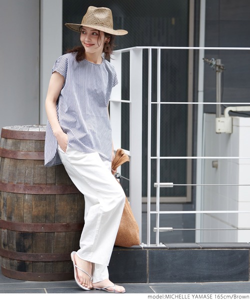 coca（coca）（コカ）の「つば広中折れラフィアハット（ハット・レディース・ベージュ/ブラウン・ONE SIZE）」の15枚目の写真