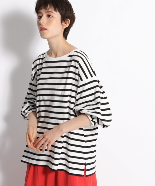 niko and...（ニコアンド）の「袖ボリュームランタンプルオーバー2（Tシャツ/カットソー・レディース・ホワイト/ライトブルー/ネイビー/オフホワイト/オレンジ/チャコール・MEDIUM/LARGE）」の15枚目の写真