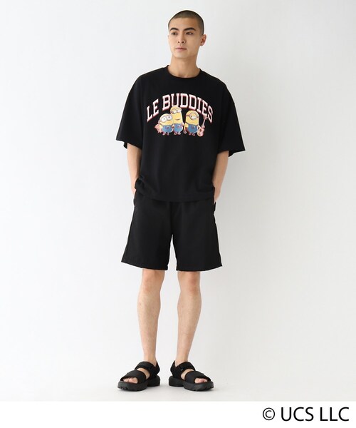 MINIONS（ミニオンズ）の「◆MINION ミニオン / フロントプリント  コットン半袖Tシャツ（Tシャツ/カットソー・メンズ・ダークグレー/アイボリー/ブラック・03/04/02）」の6枚目の写真