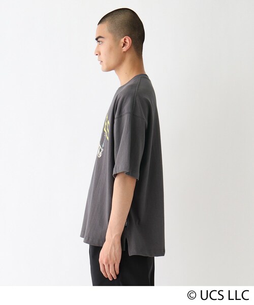 MINIONS（ミニオンズ）の「◆MINION ミニオン / フロントプリント  コットン半袖Tシャツ（Tシャツ/カットソー・メンズ・ダークグレー/アイボリー/ブラック・03/04/02）」の8枚目の写真