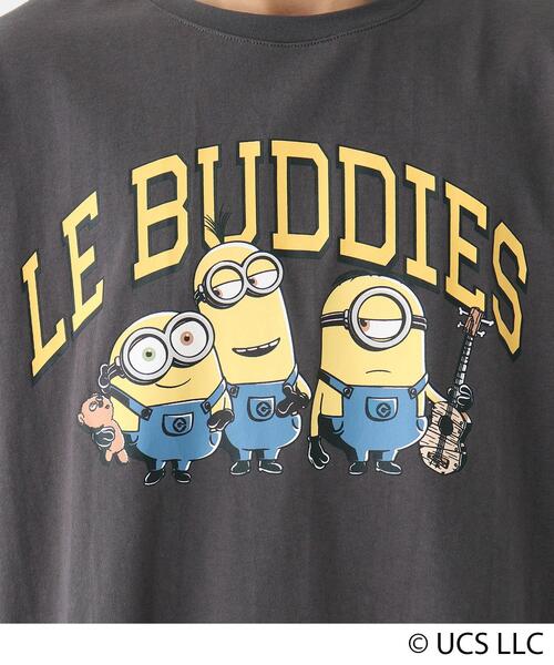 MINIONS（ミニオンズ）の「◆MINION ミニオン / フロントプリント  コットン半袖Tシャツ（Tシャツ/カットソー・メンズ・ダークグレー/アイボリー/ブラック・03/04/02）」の15枚目の写真