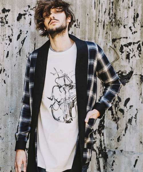 NO ID.(ノーアイディ)の「mlt3464-グリッチディアボーンBIGロンT(Tシャツ/カットソー・メンズ・ダークグレー/ブラック/ホワイト・ONE SIZE)」の7枚目の写真
