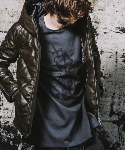 NO ID.(ノーアイディ)の「mlt3464-グリッチディアボーンBIGロンT(Tシャツ/カットソー・メンズ・ダークグレー/ブラック/ホワイト・ONE SIZE)」の11枚目の写真