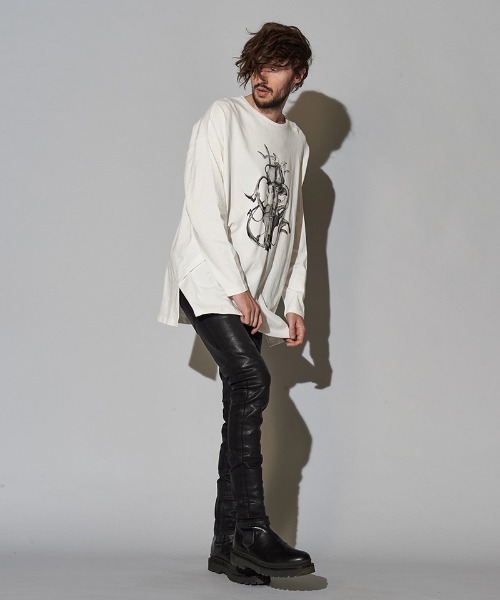 NO ID.(ノーアイディ)の「mlt3464-グリッチディアボーンBIGロンT(Tシャツ/カットソー・メンズ・ダークグレー/ブラック/ホワイト・ONE SIZE)」の15枚目の写真