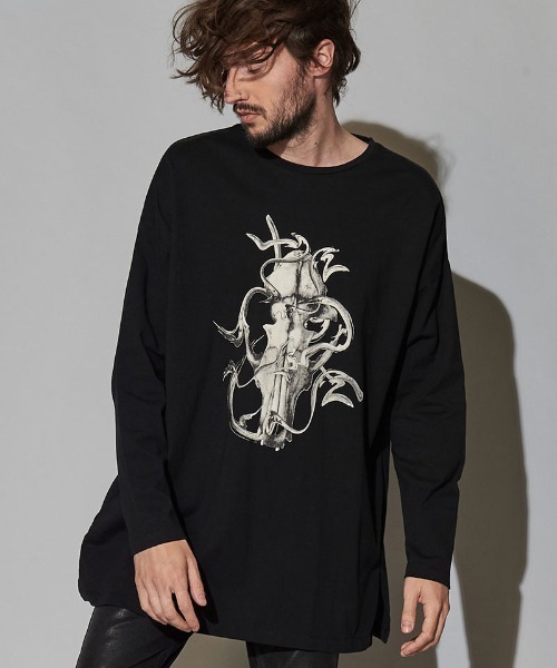 NO ID.(ノーアイディ)の「mlt3464-グリッチディアボーンBIGロンT(Tシャツ/カットソー・メンズ・ダークグレー/ブラック/ホワイト・ONE SIZE)」の18枚目の写真