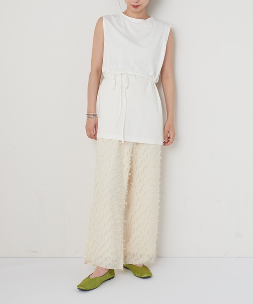 CIAOPANIC（チャオパニック）の「ハイウエストフェザーイージーパンツ（その他パンツ・レディース・ブラック/オフホワイト・FREE）」の16枚目の写真