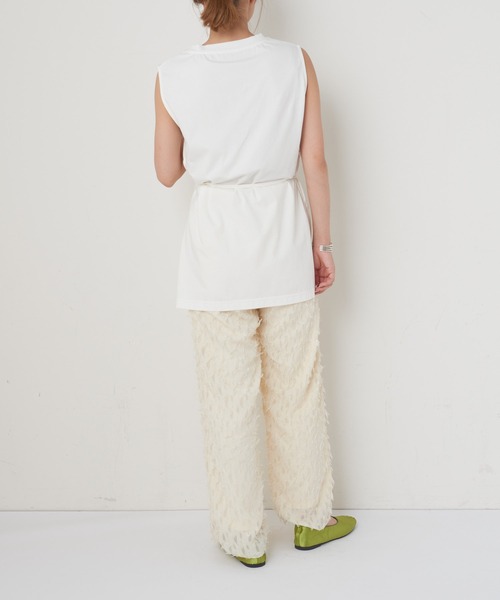 CIAOPANIC（チャオパニック）の「ハイウエストフェザーイージーパンツ（その他パンツ・レディース・ブラック/オフホワイト・FREE）」の11枚目の写真