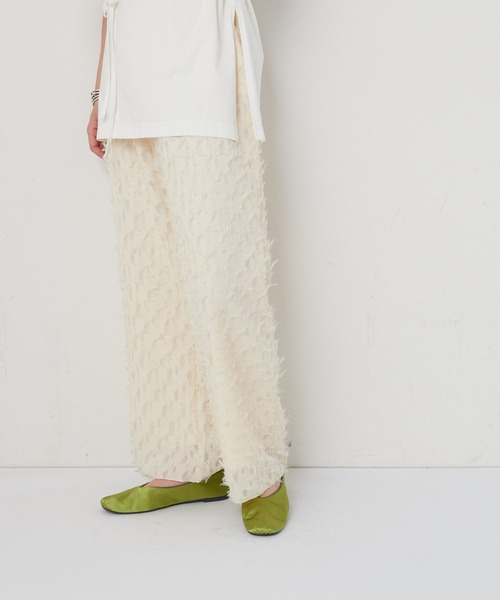 CIAOPANIC（チャオパニック）の「ハイウエストフェザーイージーパンツ（その他パンツ・レディース・ブラック/オフホワイト・FREE）」の8枚目の写真