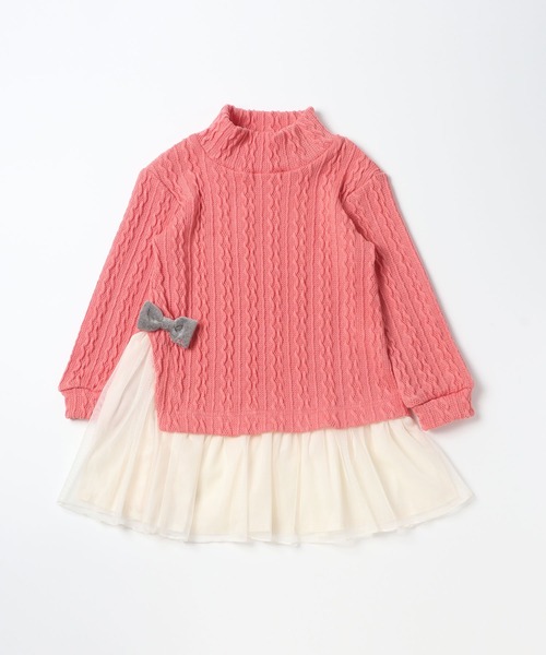 ニットドッキング チュールワンピース 140 160cm ワンピース Trois Lapins Kp トロワラパンケーピー のファッション通販 Zozotown