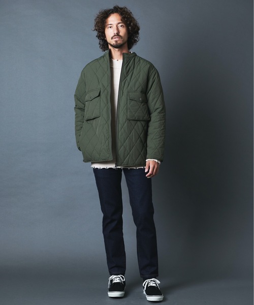 THE TWENTYSEVEN(ザ トゥエンティーセブン)の「The TWENTYSEVEN:60/40クロスルーズフィットキルトスタンドカラージャケット(ダウンジャケット/コート・メンズ・ブラック/ベージュ/オリーブ・M/L)」の6枚目の写真