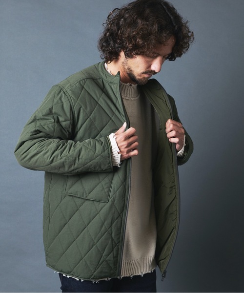 THE TWENTYSEVEN(ザ トゥエンティーセブン)の「The TWENTYSEVEN:60/40クロスルーズフィットキルトスタンドカラージャケット(ダウンジャケット/コート・メンズ・ブラック/ベージュ/オリーブ・M/L)」の4枚目の写真