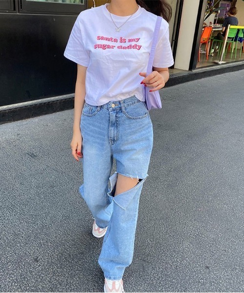 chuu（チュー）の「CHUU シュガークロップTシャツ（Tシャツ/カットソー・レディース・ホワイト・FREE）」の6枚目の写真